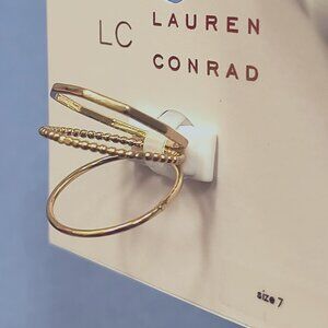 LC Lauren Conrad Casual Fashion Jewelry 3 Ring Stackable Set Size7 Rose Gold Ton